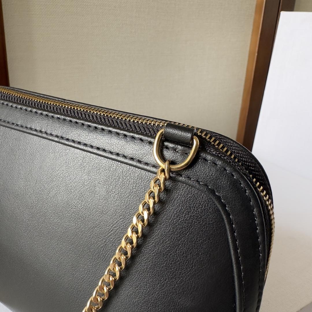 Celine Clutch On Chain Cuir Triomphe In Smooth Calfskin Black - DopestKickz