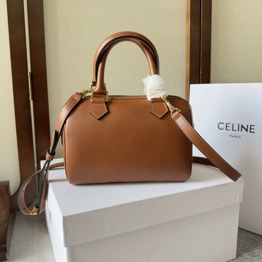 Celine Small Boston Cuir Triomphe In Smooth Calfskin Tan - DopestKickz