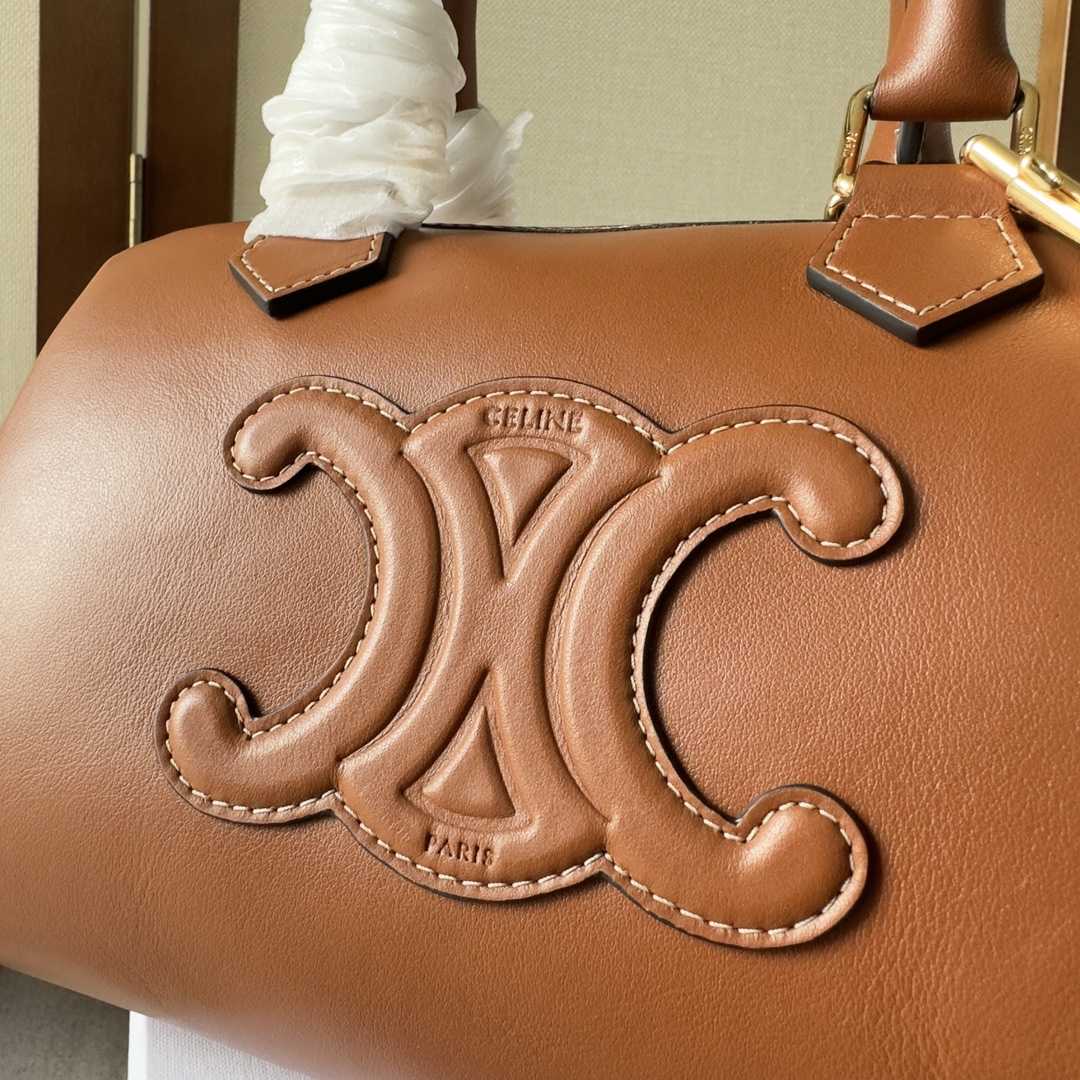 Celine Small Boston Cuir Triomphe In Smooth Calfskin Tan - DopestKickz