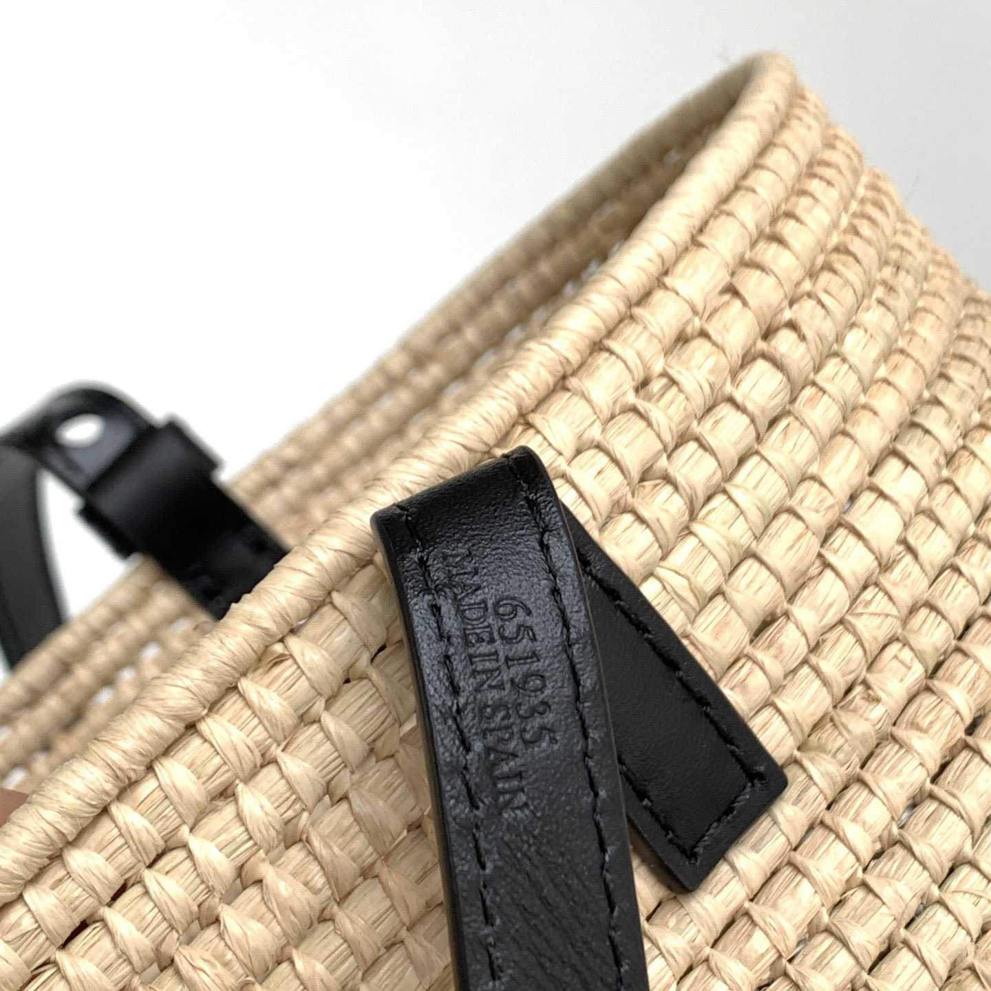 Loewe Small Square Basket bag In Raffia And Calfskin (30*21*11cm) - DopestKickz