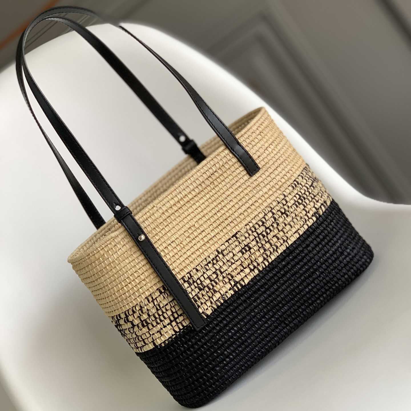 Loewe Small Square Basket bag In Raffia And Calfskin (30*21*11cm) - DopestKickz