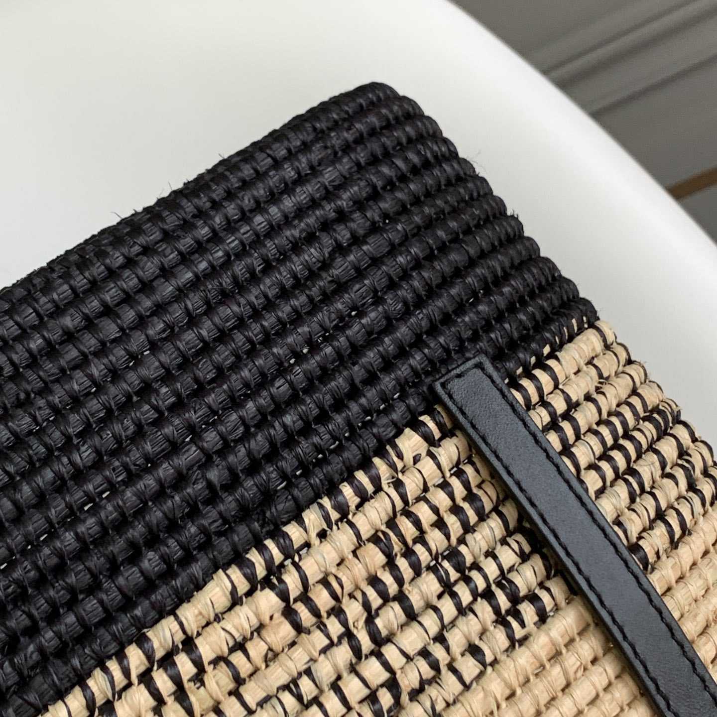 Loewe Small Square Basket bag In Raffia And Calfskin (30*21*11cm) - DopestKickz