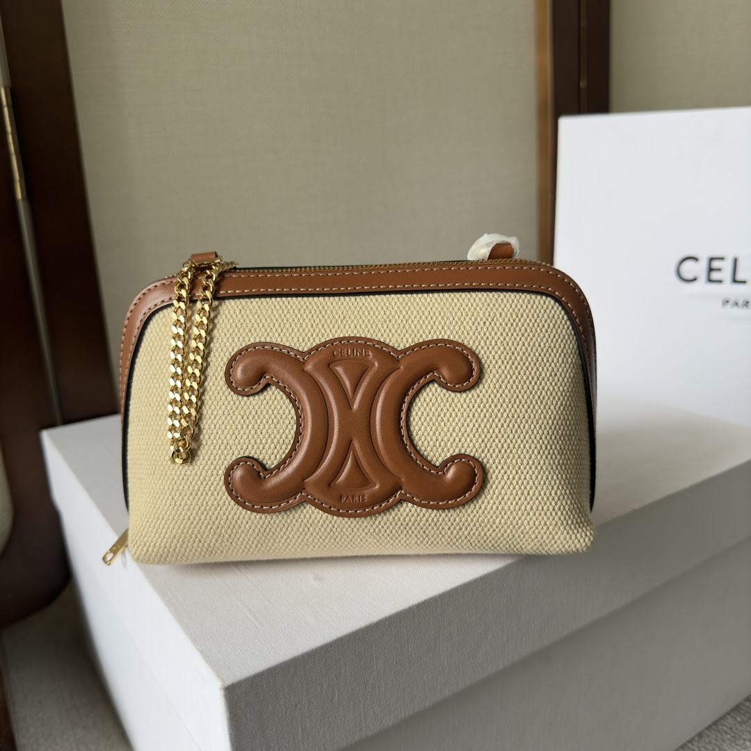 Celine Clutch On Chain Cuir Triomphe Natural / Tan - DopestKickz