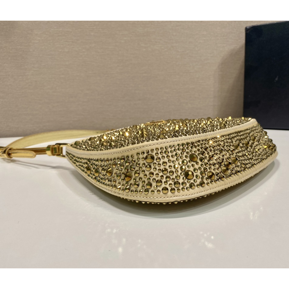 Prada Cleo Satin Bag With Crystals(22-18.5-4.5CM) - DopestKickz