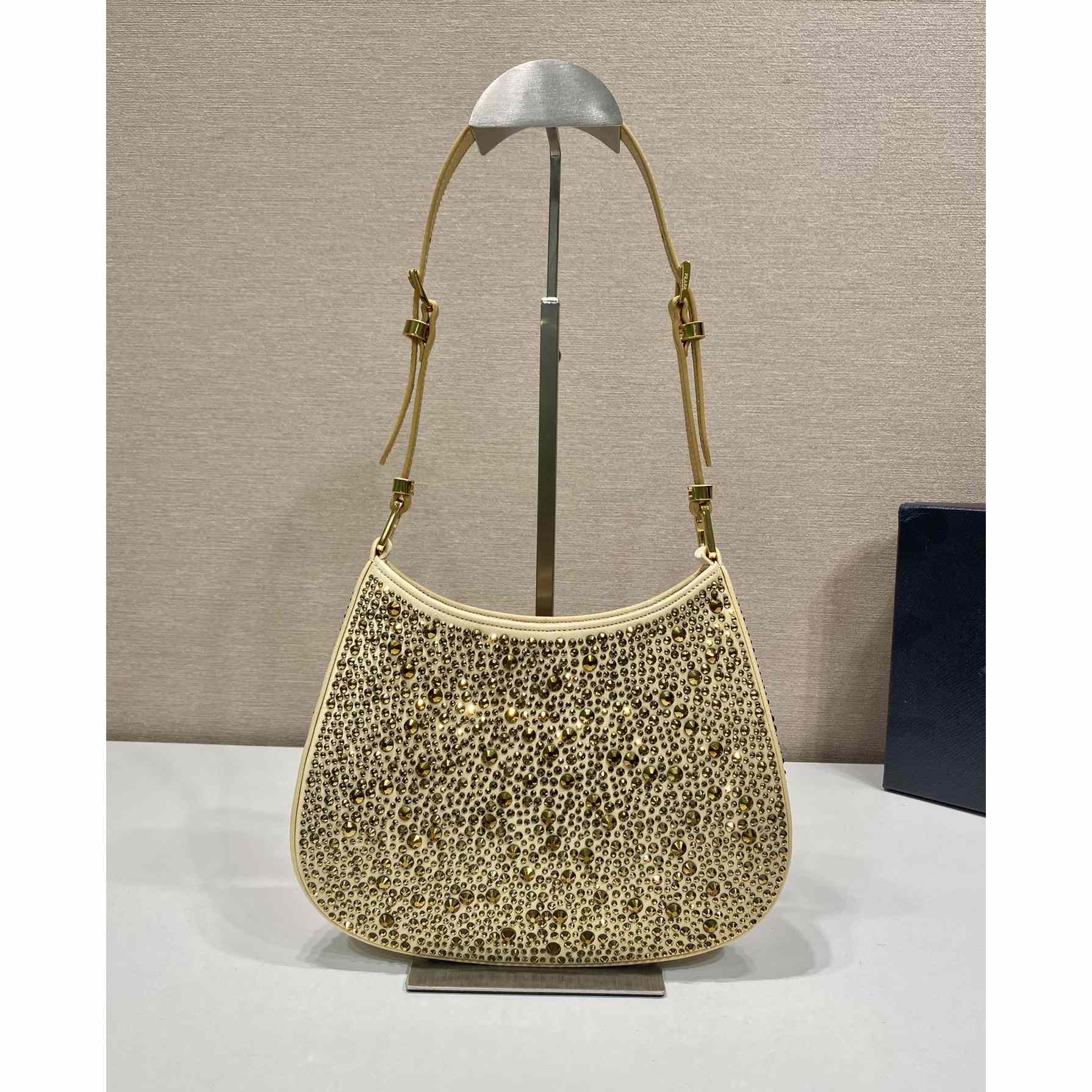 Prada Cleo Satin Bag With Crystals(22-18.5-4.5CM) - DopestKickz