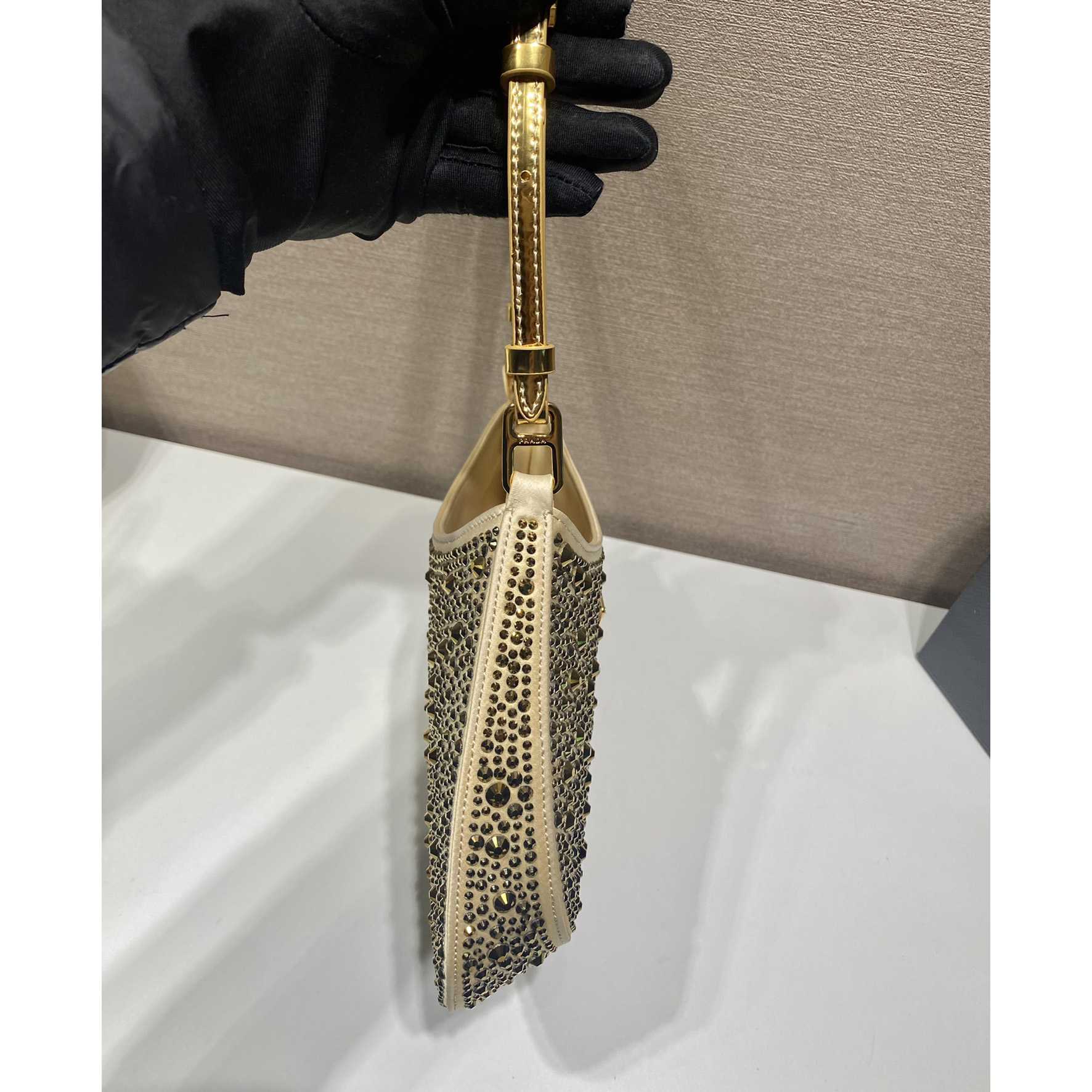 Prada Cleo Satin Bag With Crystals(22-18.5-4.5CM) - DopestKickz