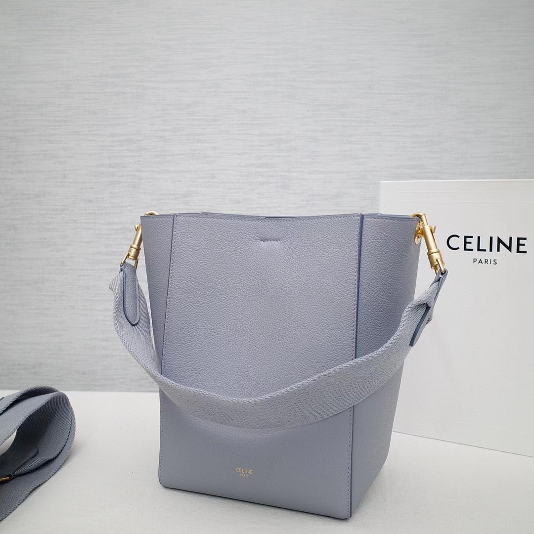 Celine Sangle Small Bucket Bag In Soft Grained Calfskin - DopestKickz