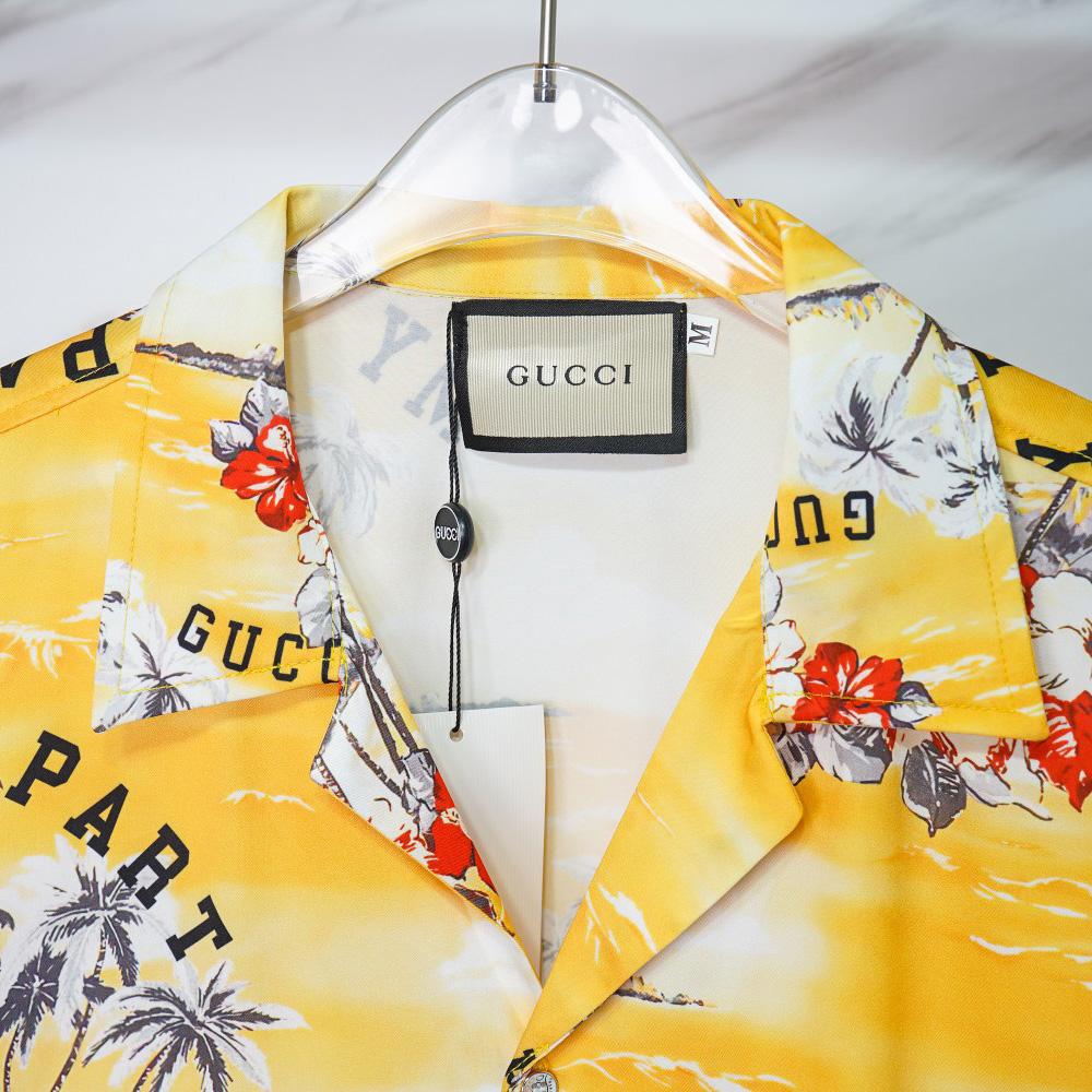 Gucci Printed Cotton Poplin Bowling Shirt & Shorts - DopestKickz
