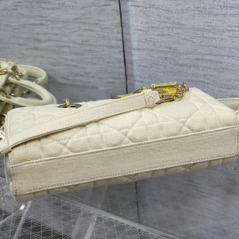 Dior Denim Macrocannage Lady D-Joy Yellow(26*6*14cm) - DopestKickz