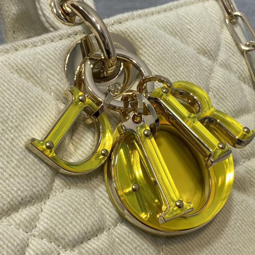 Dior Denim Macrocannage Lady D-Joy Yellow(26*6*14cm) - DopestKickz