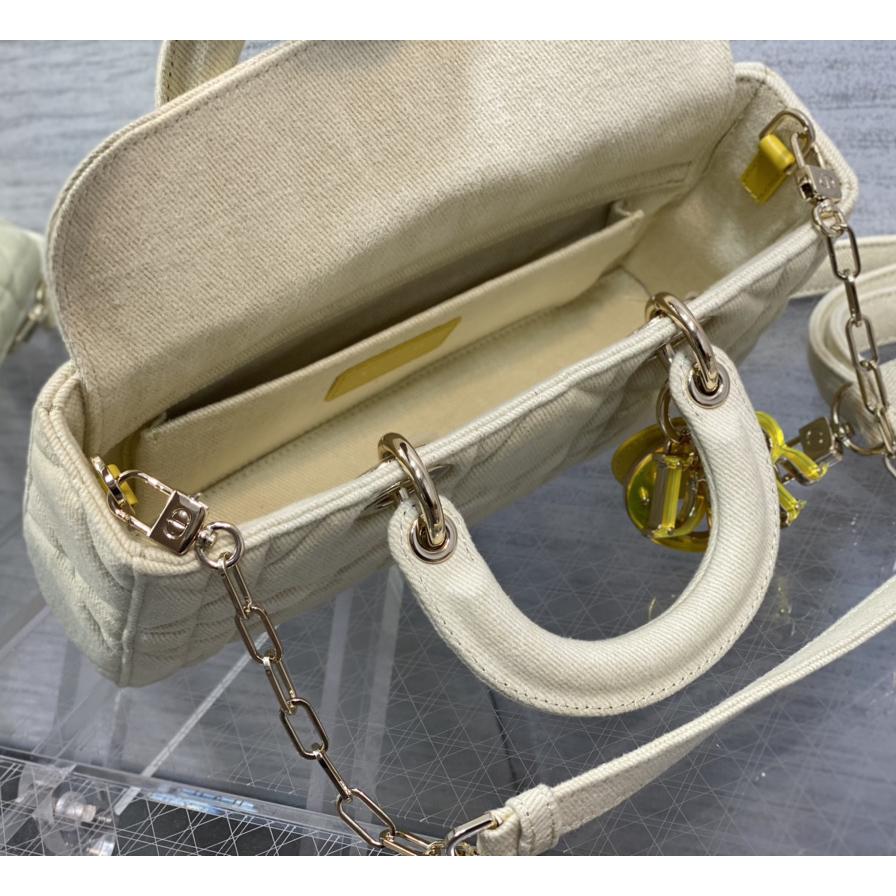 Dior Denim Macrocannage Lady D-Joy Yellow(26*6*14cm) - DopestKickz