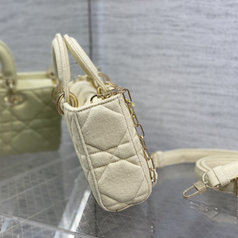 Dior Denim Macrocannage Lady D-Joy Yellow(26*6*14cm) - DopestKickz