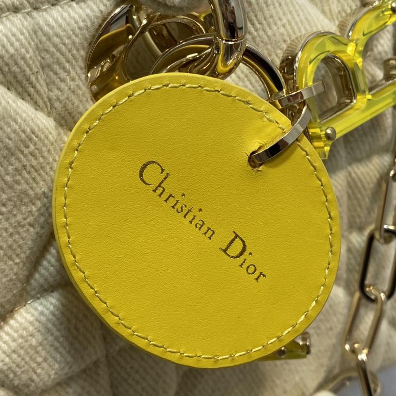 Dior Denim Macrocannage Lady D-Joy Yellow(26*6*14cm) - DopestKickz