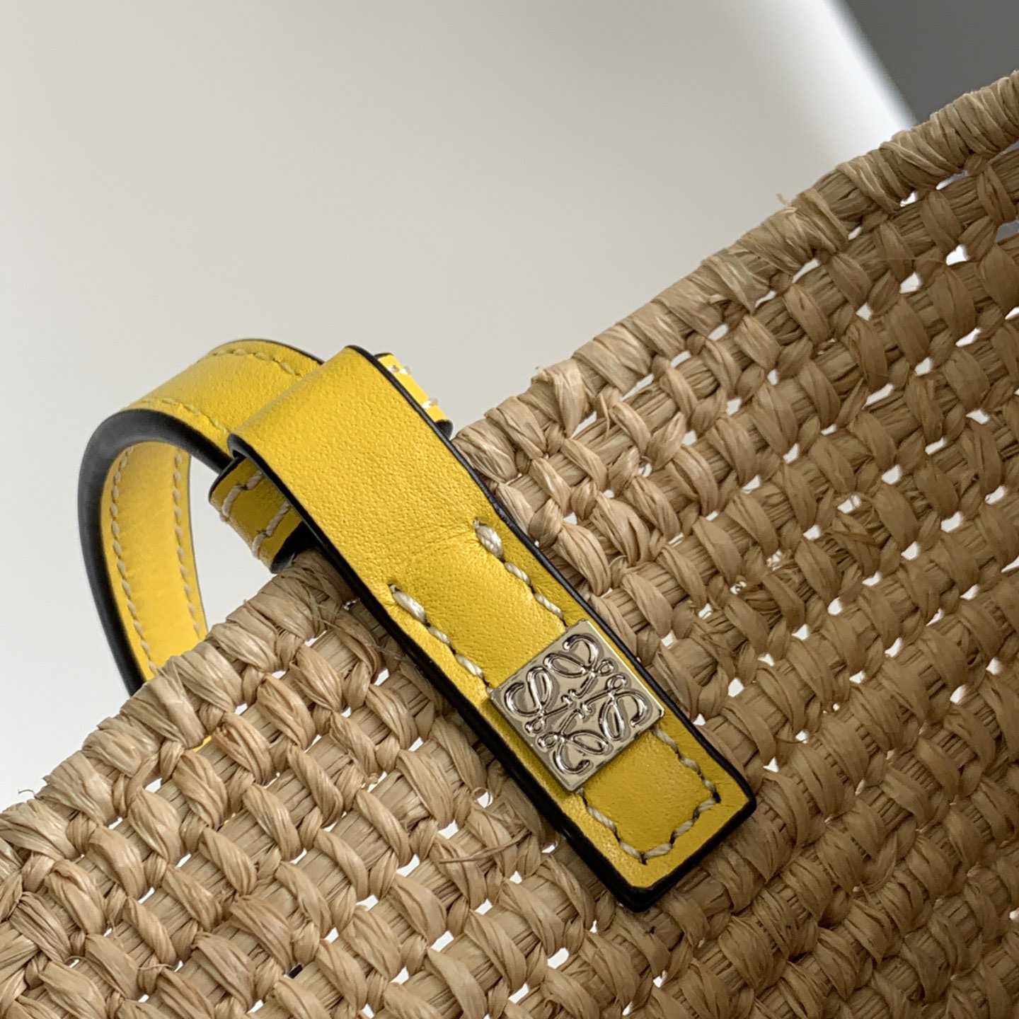 Loewe Small Square Basket bag In Raffia And Calfskin (30*21*11cm) - DopestKickz