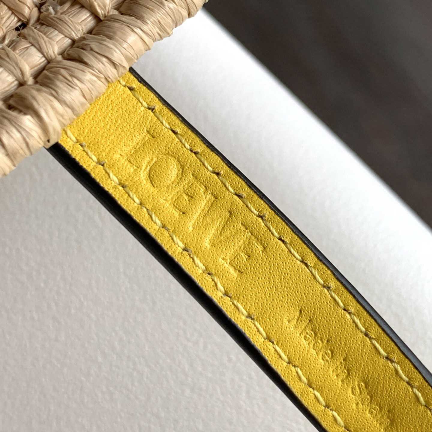 Loewe Small Square Basket bag In Raffia And Calfskin (30*21*11cm) - DopestKickz