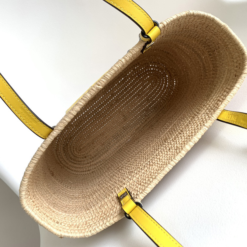 Loewe Small Square Basket bag In Raffia And Calfskin (30*21*11cm) - DopestKickz