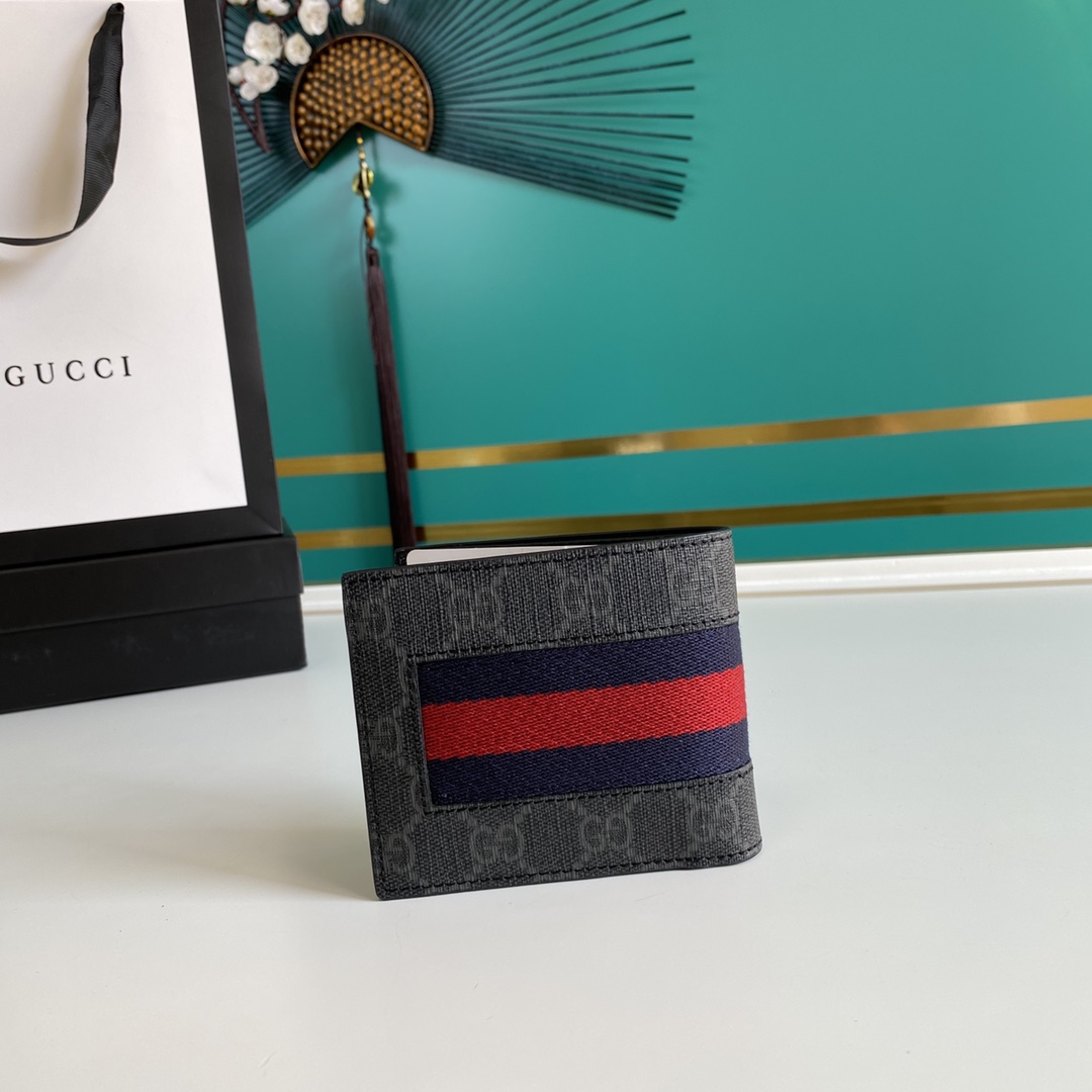 Gucci GG Supreme Web Wallet(11-9-1.5cm)    - DopestKickz
