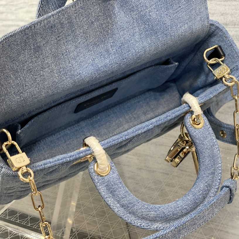 Dior Denim Macrocannage Lady D-Joy Blue(26*6*14cm) - DopestKickz