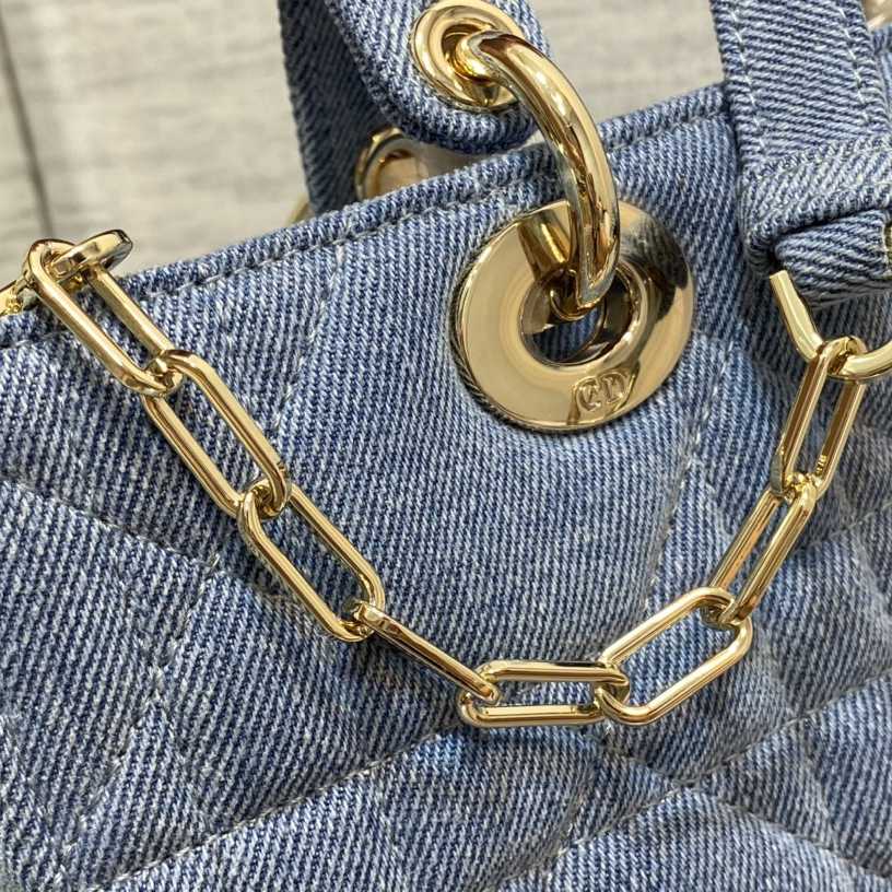 Dior Denim Macrocannage Lady D-Joy Blue(26*6*14cm) - DopestKickz