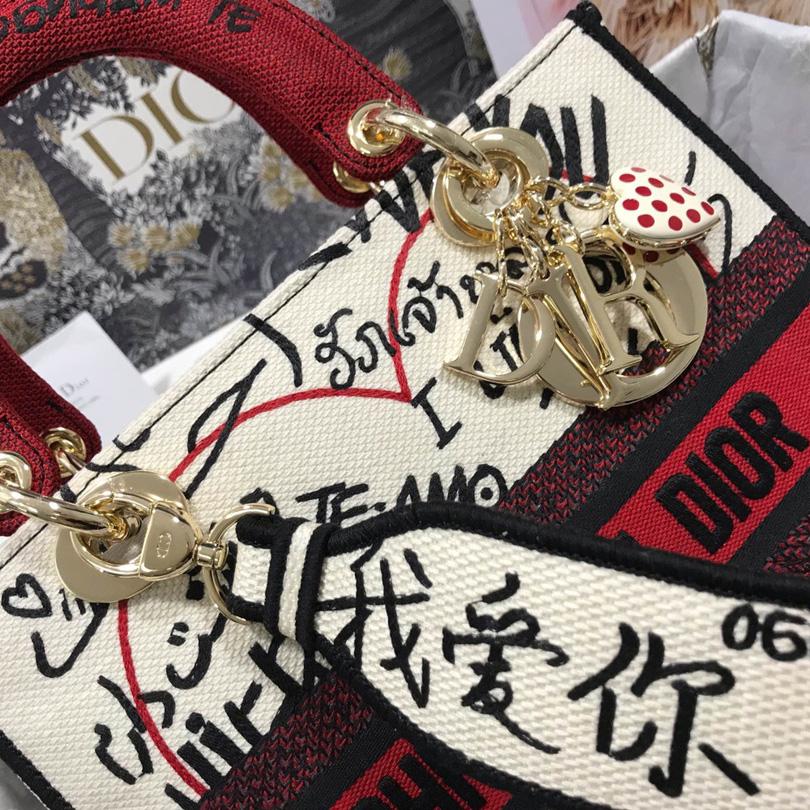 Dior Lady D-Lite Bag Embroidered Canvas (24-20-11cm) - DopestKickz