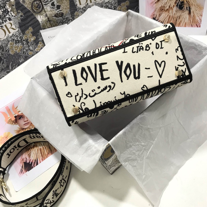 Dior Lady D-Lite Bag Embroidered Canvas (24-20-11cm) - DopestKickz