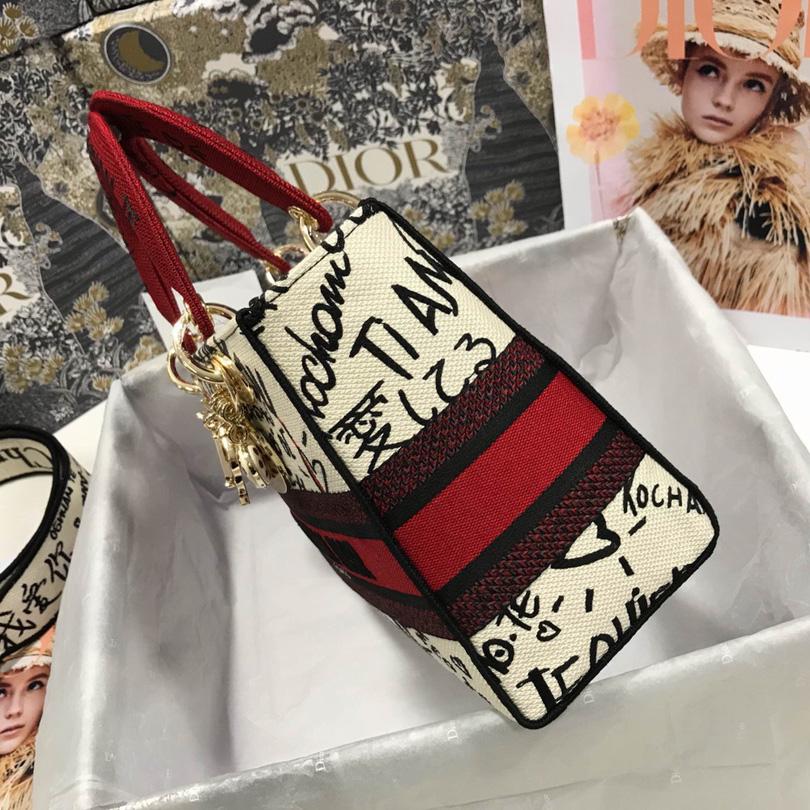 Dior Lady D-Lite Bag Embroidered Canvas (24-20-11cm) - DopestKickz