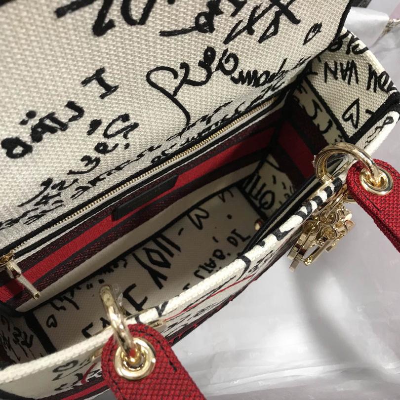 Dior Lady D-Lite Bag Embroidered Canvas (24-20-11cm) - DopestKickz