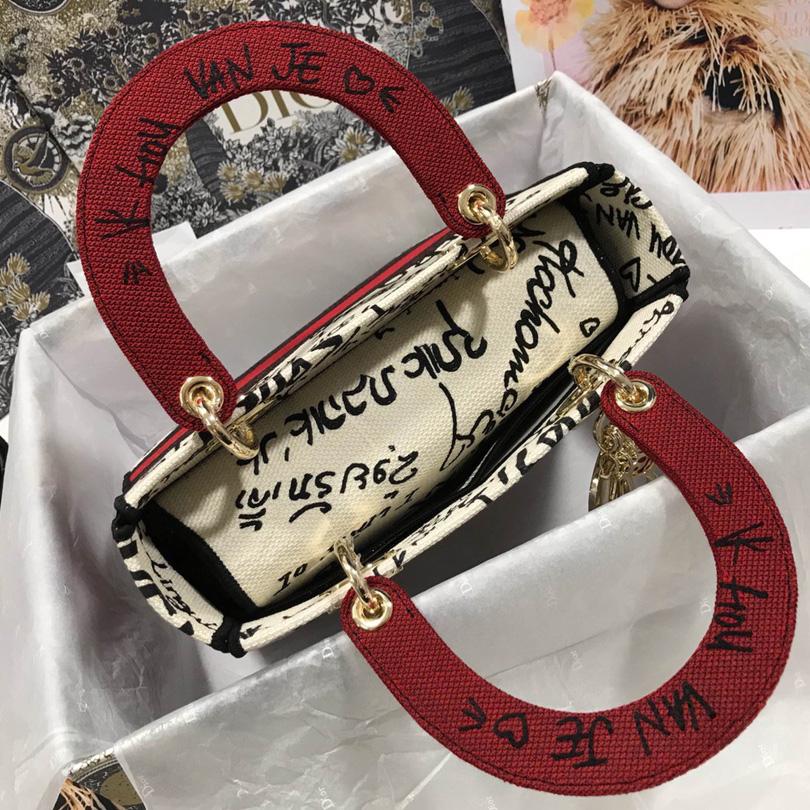 Dior Lady D-Lite Bag Embroidered Canvas (24-20-11cm) - DopestKickz