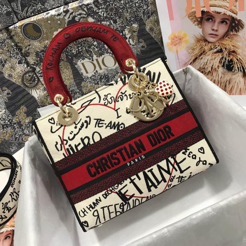 Dior Lady D-Lite Bag Embroidered Canvas (24-20-11cm) - DopestKickz