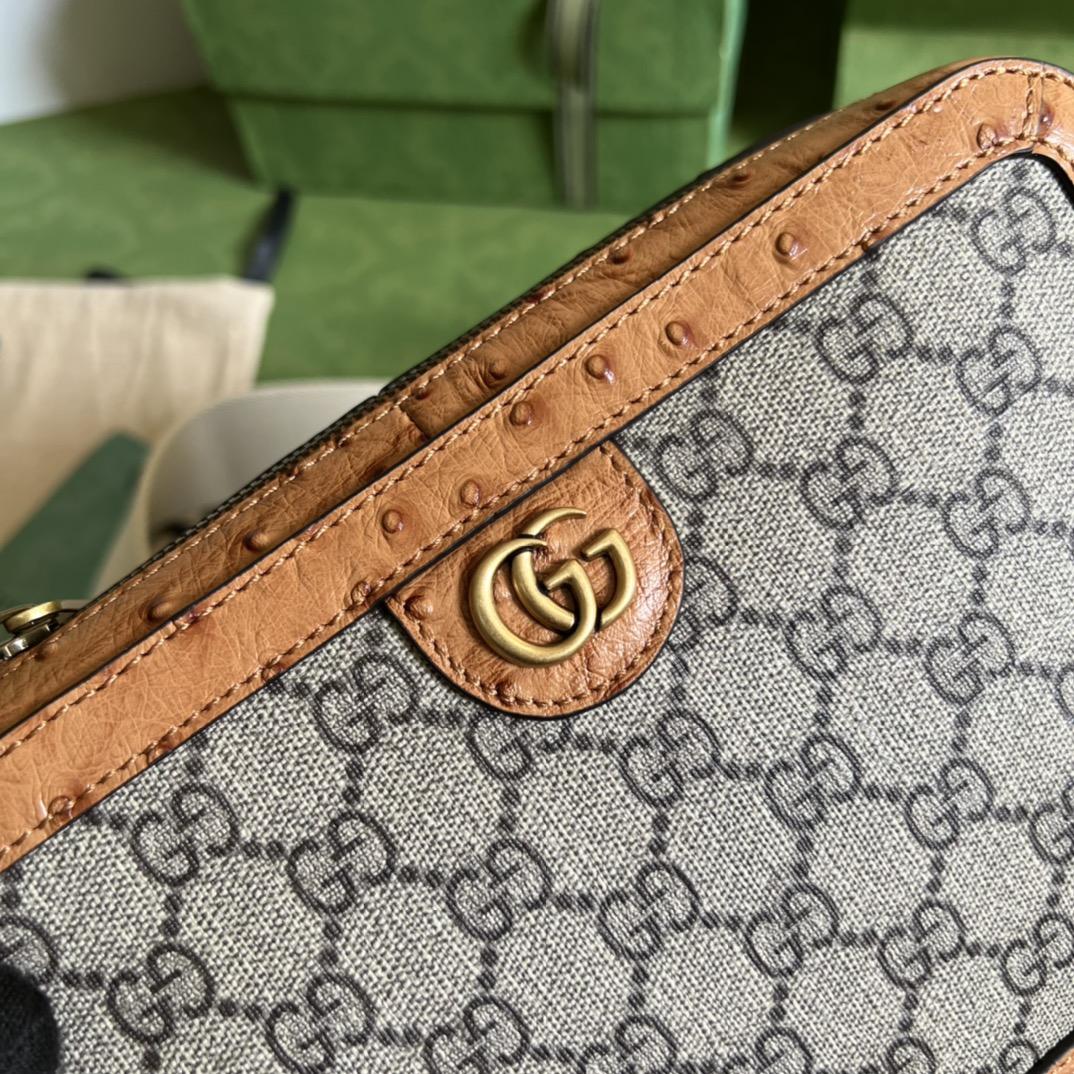 Gucci Python Trim Shoulder Bag With Double G (23.5x 16x 4.5cm) - DopestKickz