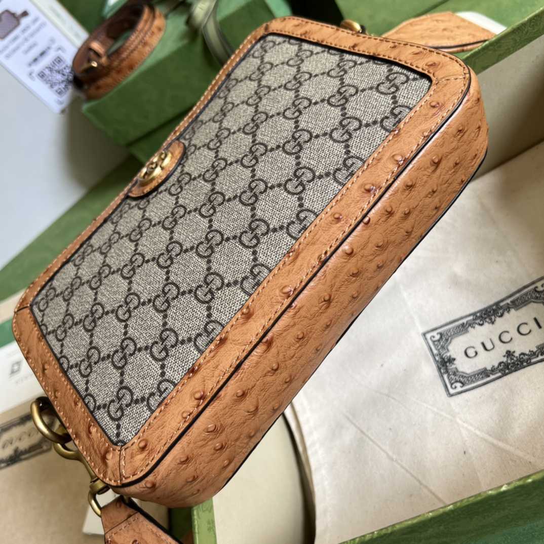 Gucci Python Trim Shoulder Bag With Double G (23.5x 16x 4.5cm) - DopestKickz