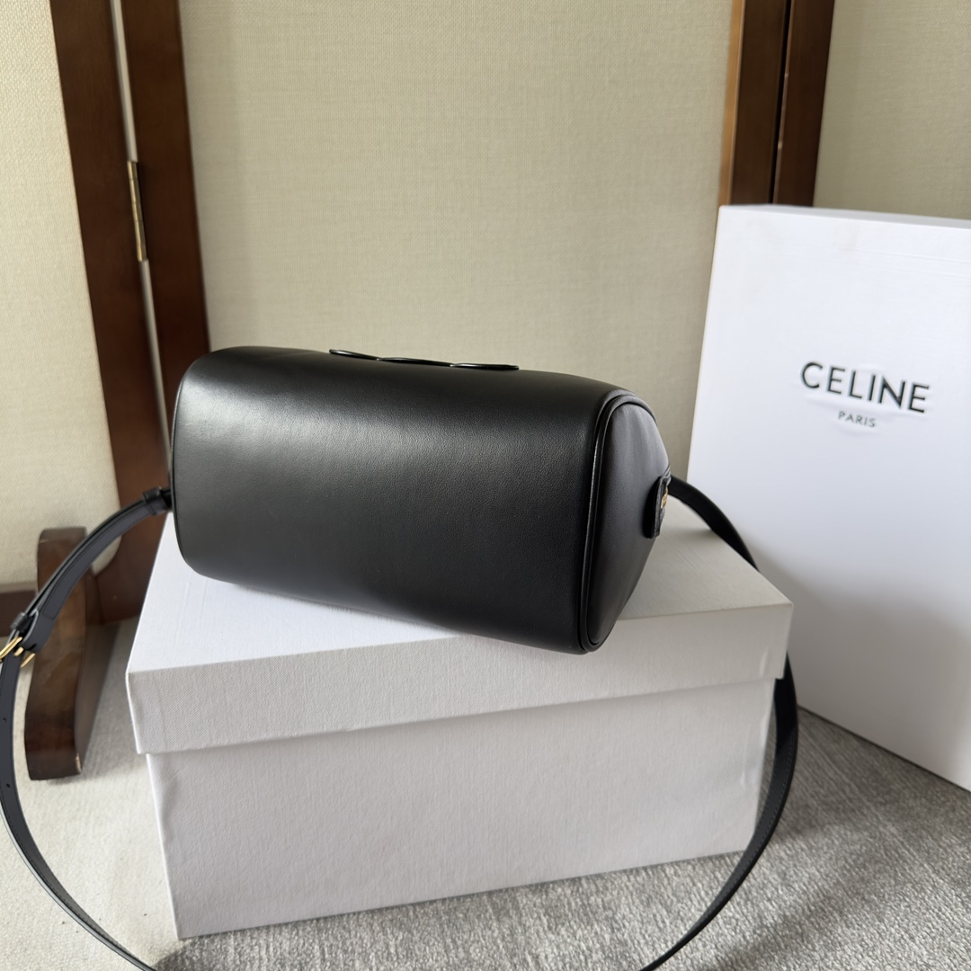 Celine Small Boston Cuir Triomphe In Smooth Calfskin Black - DopestKickz