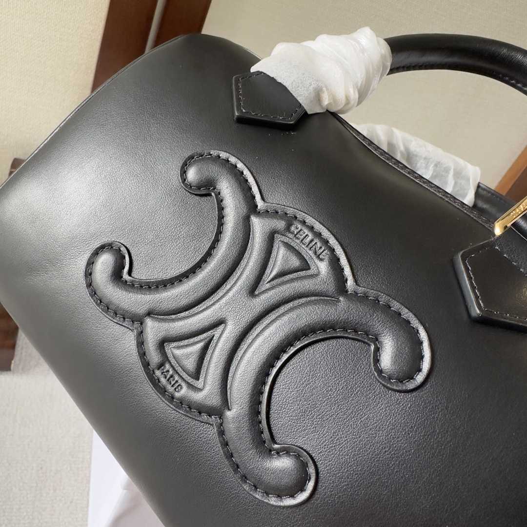 Celine Small Boston Cuir Triomphe In Smooth Calfskin Black - DopestKickz