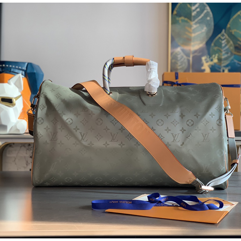 Louis Vuitton Keepall Bandouliere Monogram Titanium 50 Grey - DopestKickz