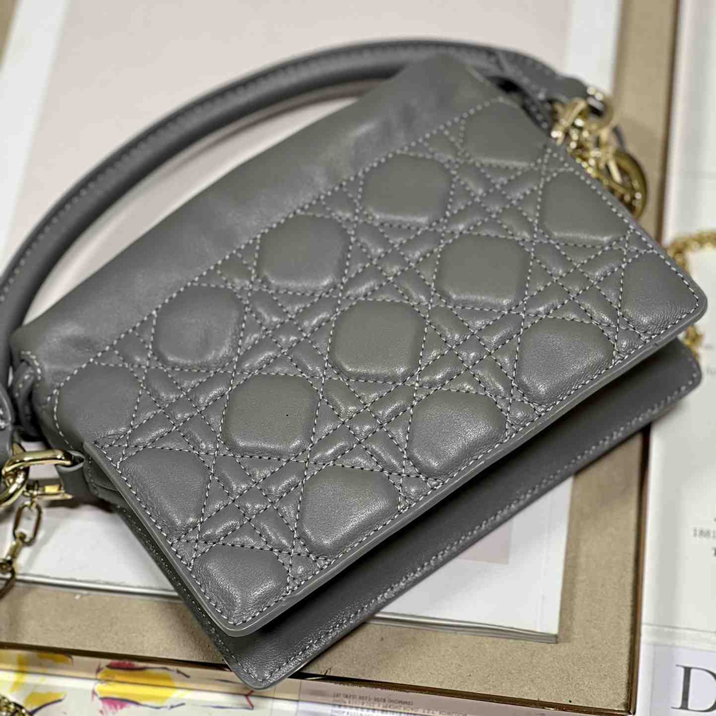 Dior Lady Dior Top Handle Drawstring Mini Bag - DopestKickz