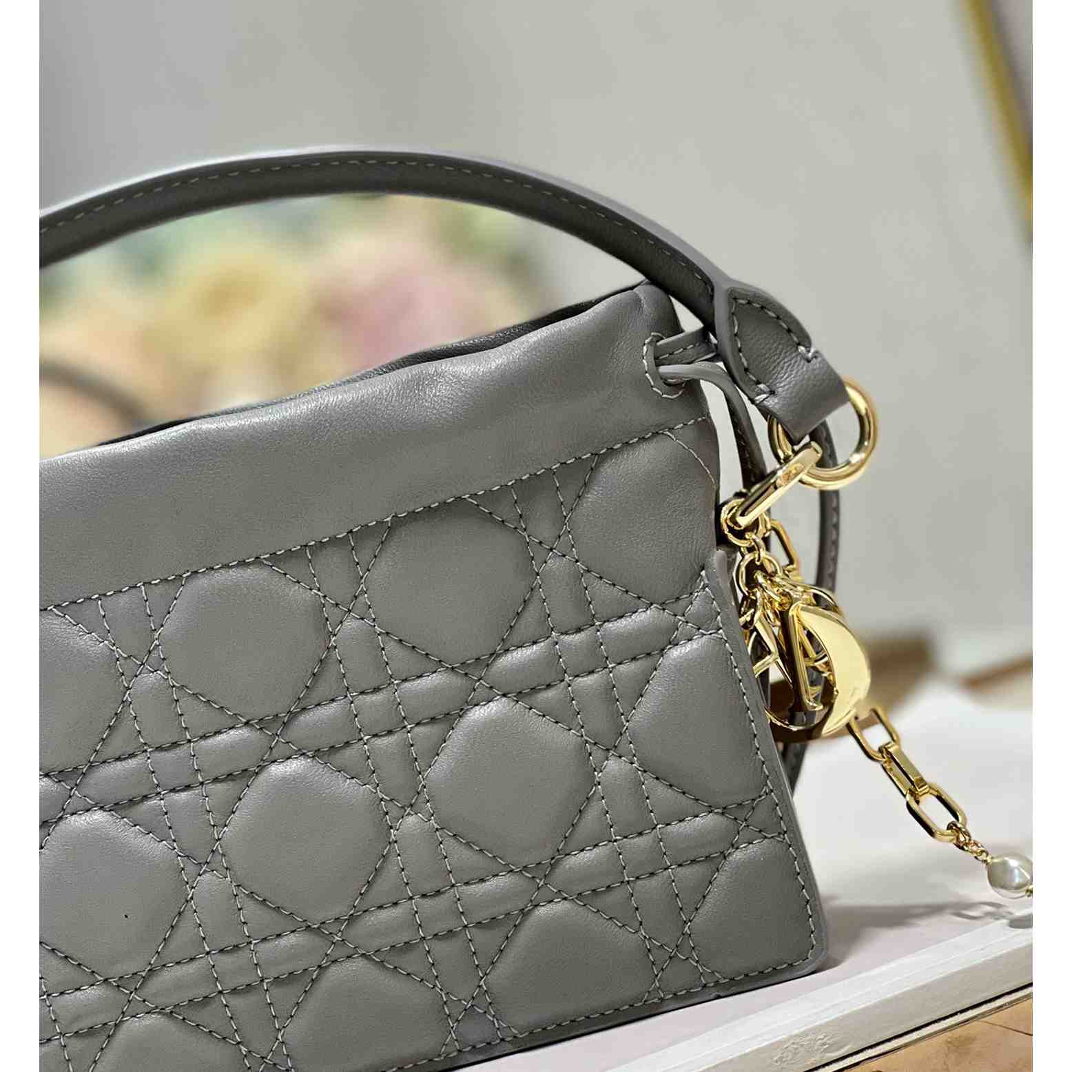 Dior Lady Dior Top Handle Drawstring Mini Bag - DopestKickz