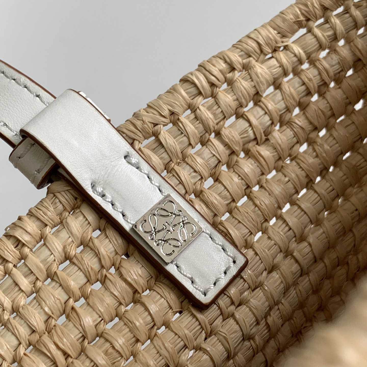 Loewe Small Square Basket bag In Raffia And Calfskin (30*21*11cm) - DopestKickz