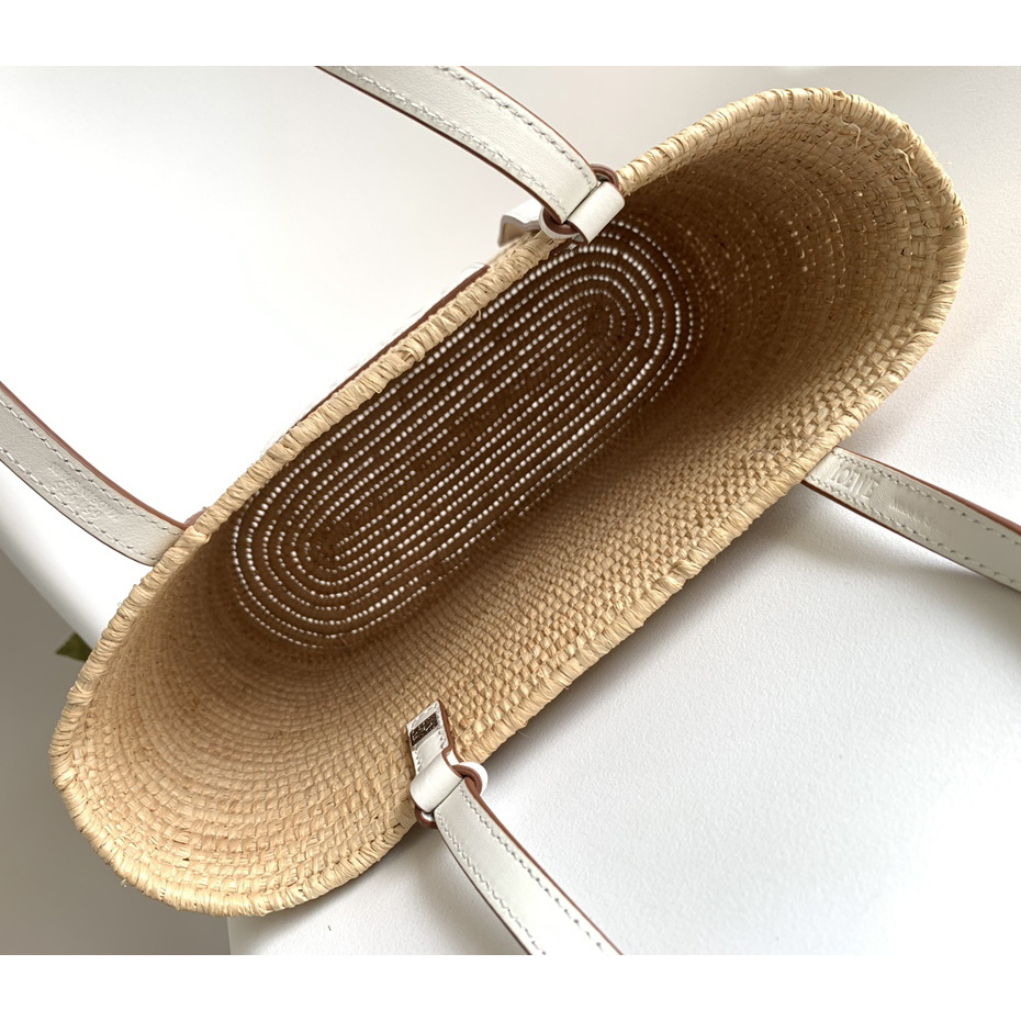 Loewe Small Square Basket bag In Raffia And Calfskin (30*21*11cm) - DopestKickz