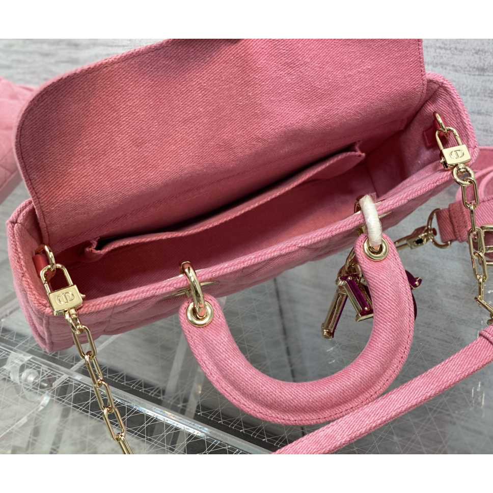 Dior Denim Macrocannage Lady D-Joy Pink(26*6*14cm) - DopestKickz