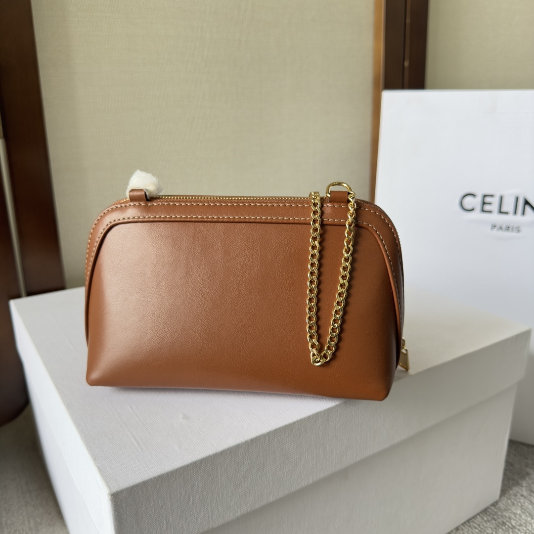 Celine Clutch On Chain Cuir Triomphe In Smooth Calfskin Tan - DopestKickz