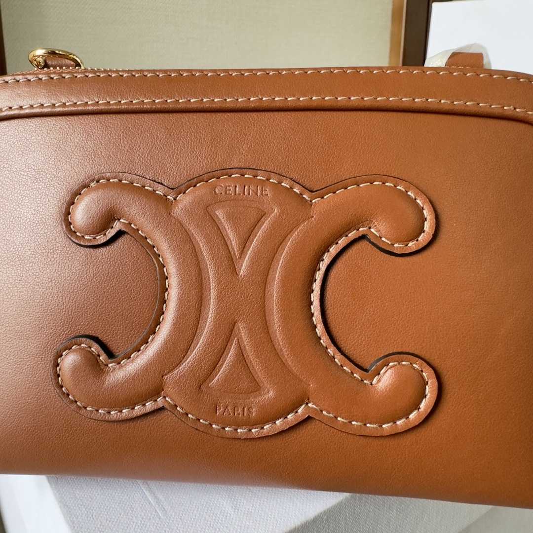 Celine Clutch On Chain Cuir Triomphe In Smooth Calfskin Tan - DopestKickz