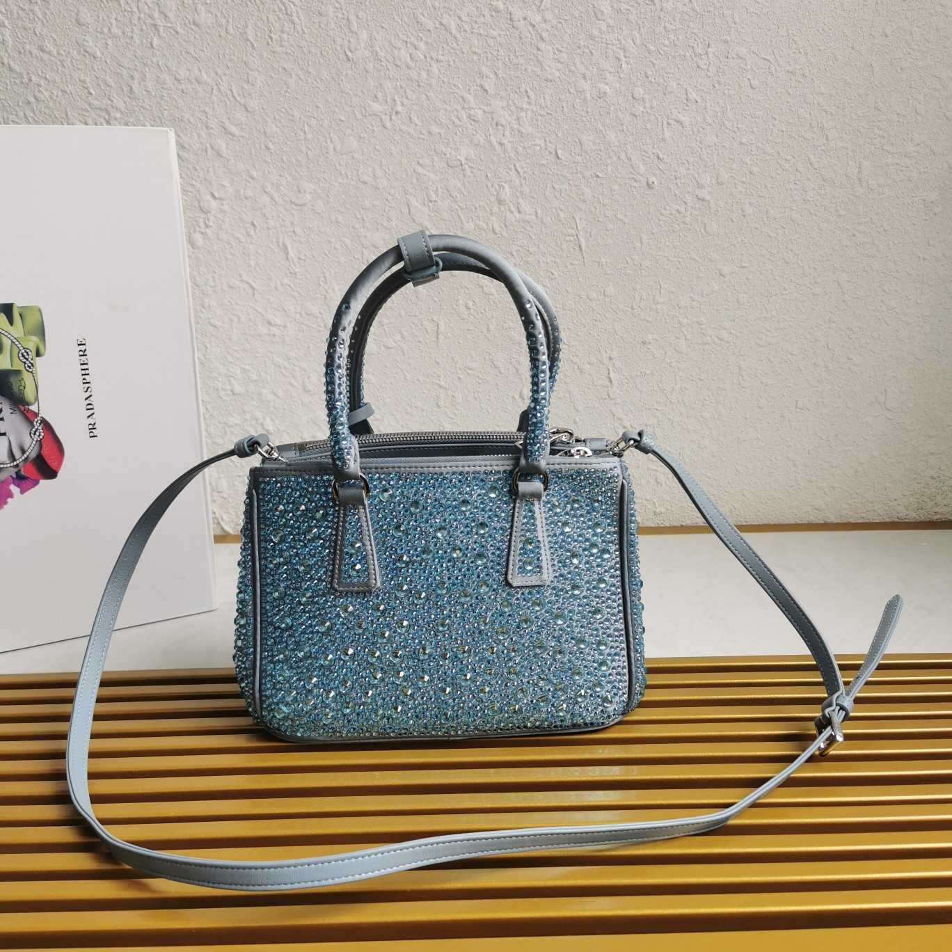 Prada Galleria satin Mini-Bag With Crystals - DopestKickz