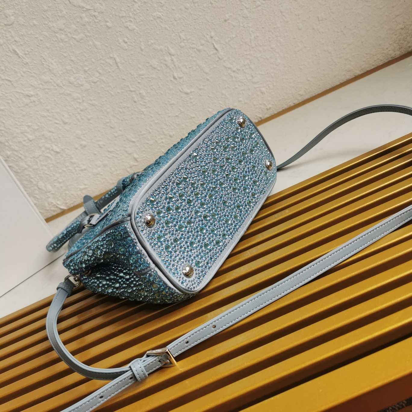 Prada Galleria satin Mini-Bag With Crystals - DopestKickz