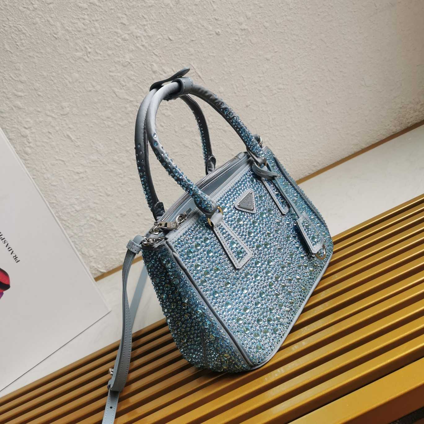 Prada Galleria satin Mini-Bag With Crystals - DopestKickz