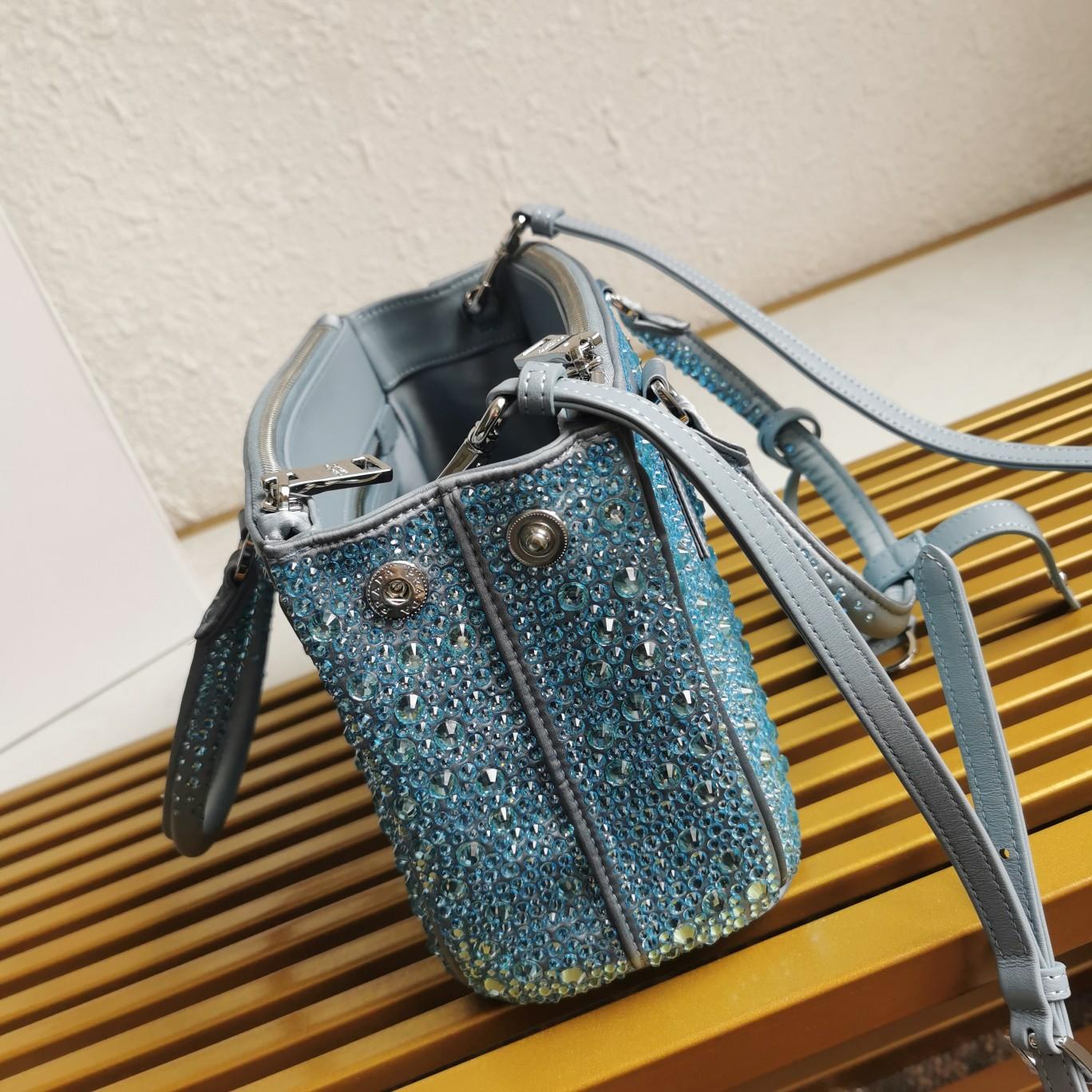 Prada Galleria satin Mini-Bag With Crystals - DopestKickz