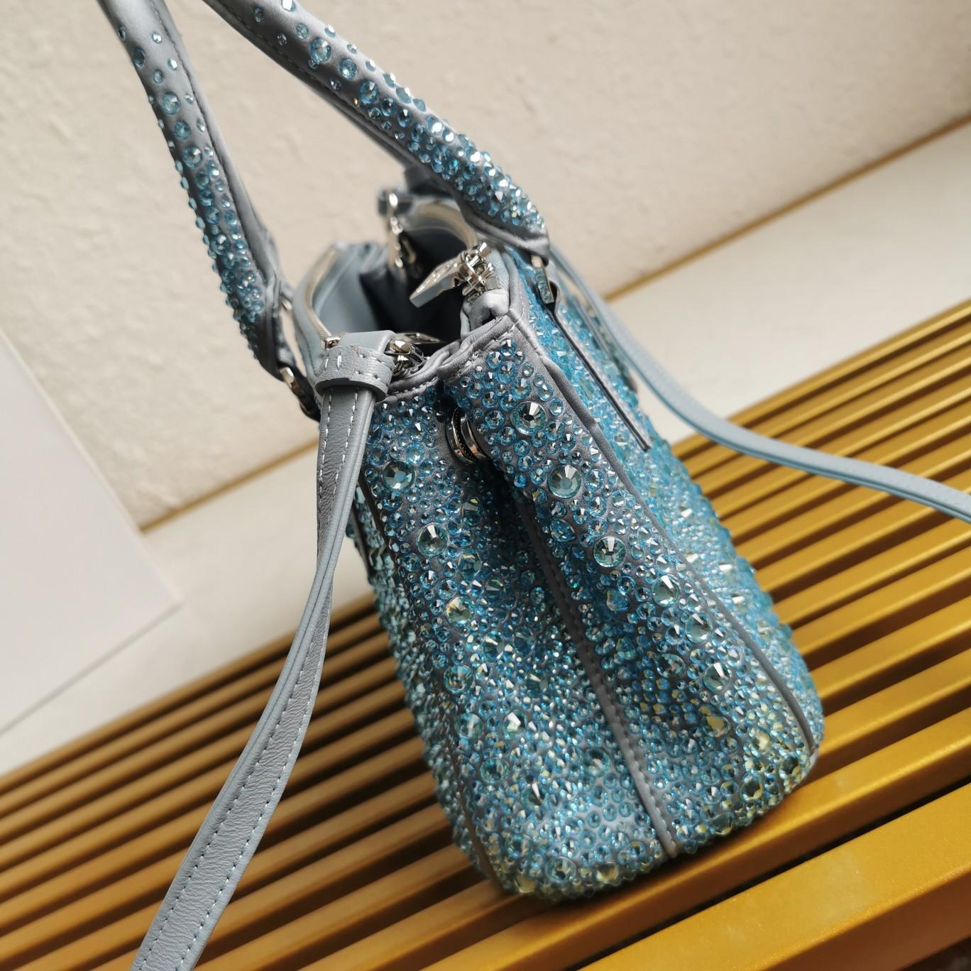 Prada Galleria satin Mini-Bag With Crystals - DopestKickz