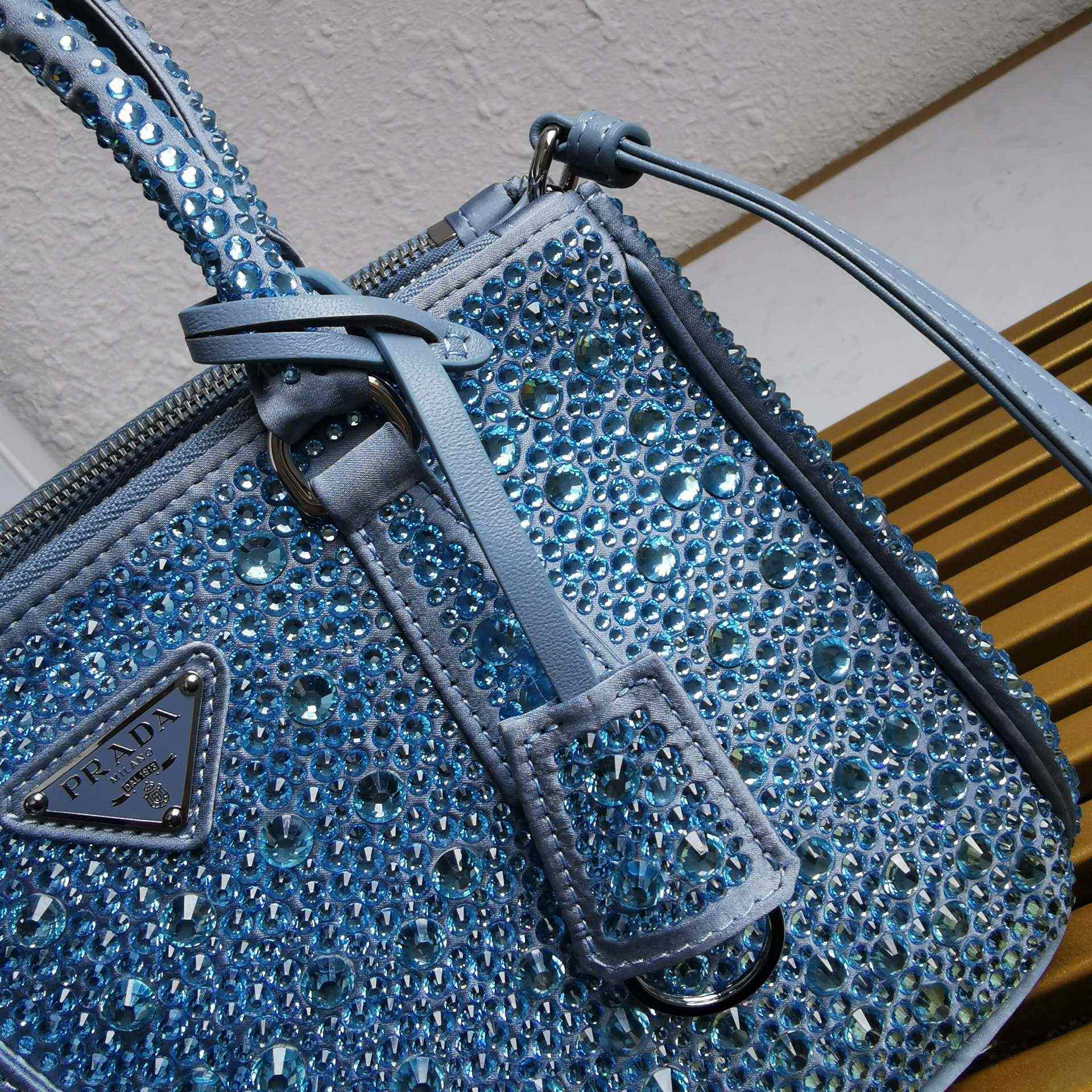 Prada Galleria satin Mini-Bag With Crystals - DopestKickz