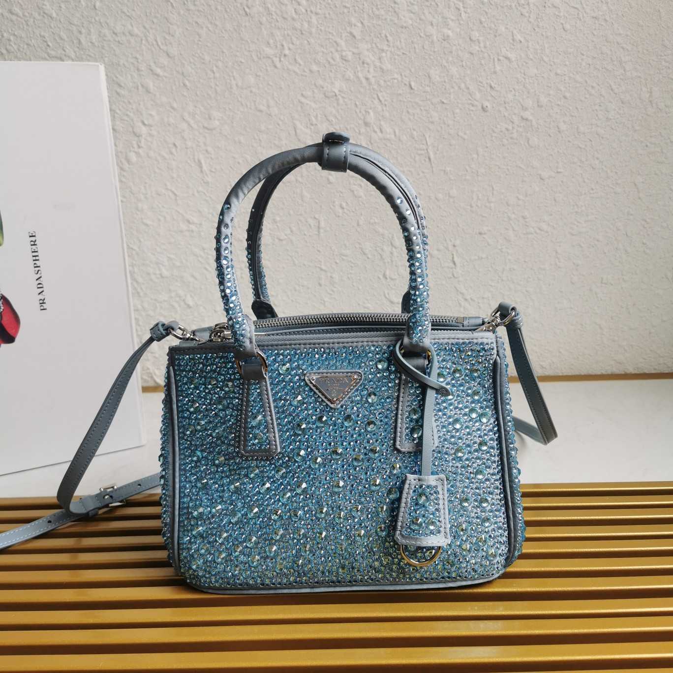 Prada Galleria satin Mini-Bag With Crystals - DopestKickz