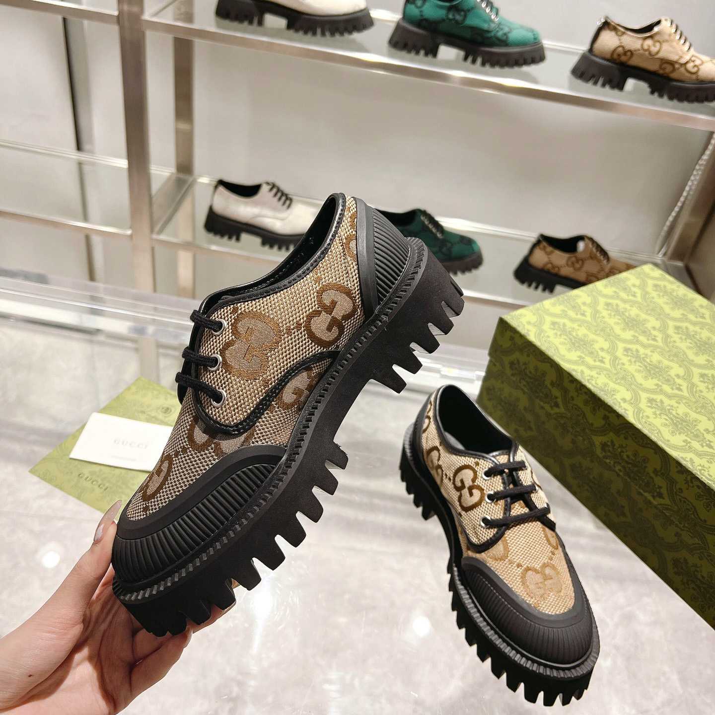Gucci Maxi GG Lace-Up Shoe - DopestKickz