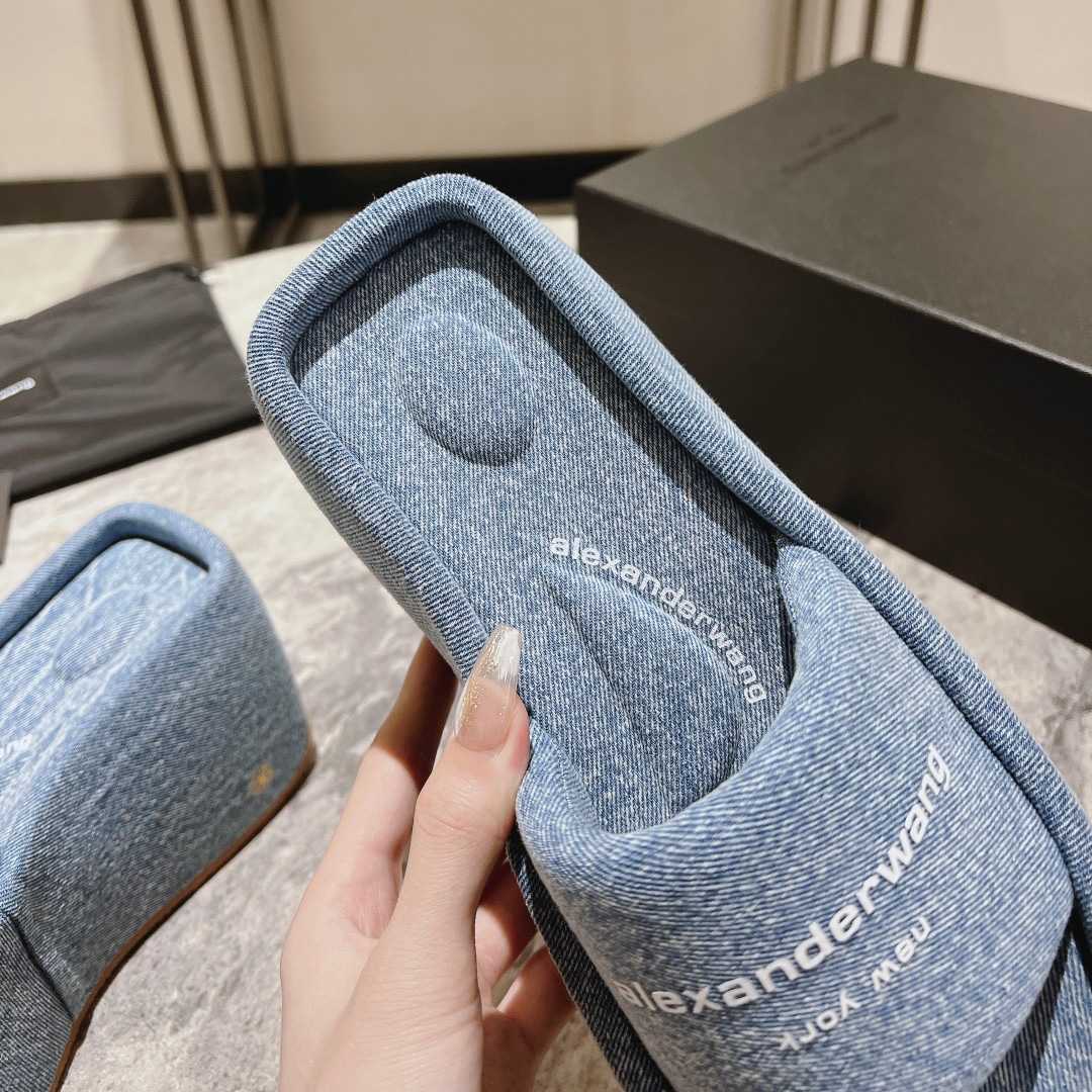 Alexander Wang Taji Platform Sandal In Washed Denim - DopestKickz